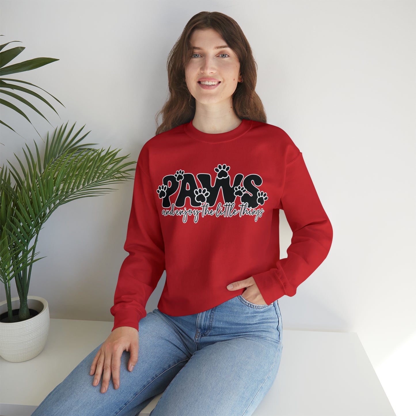 Paws & Enjoy the little things: Unisex Heavy Blend™ Crewneck Sweatshirt