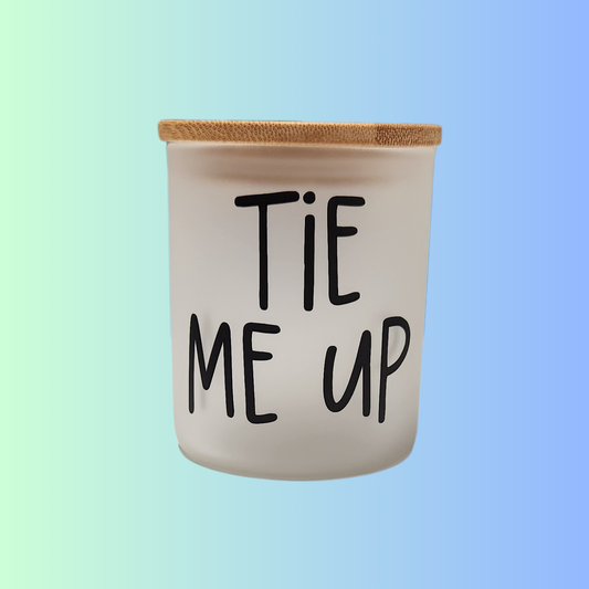 Frosted Bathroom Canister - Tie Me Up Black