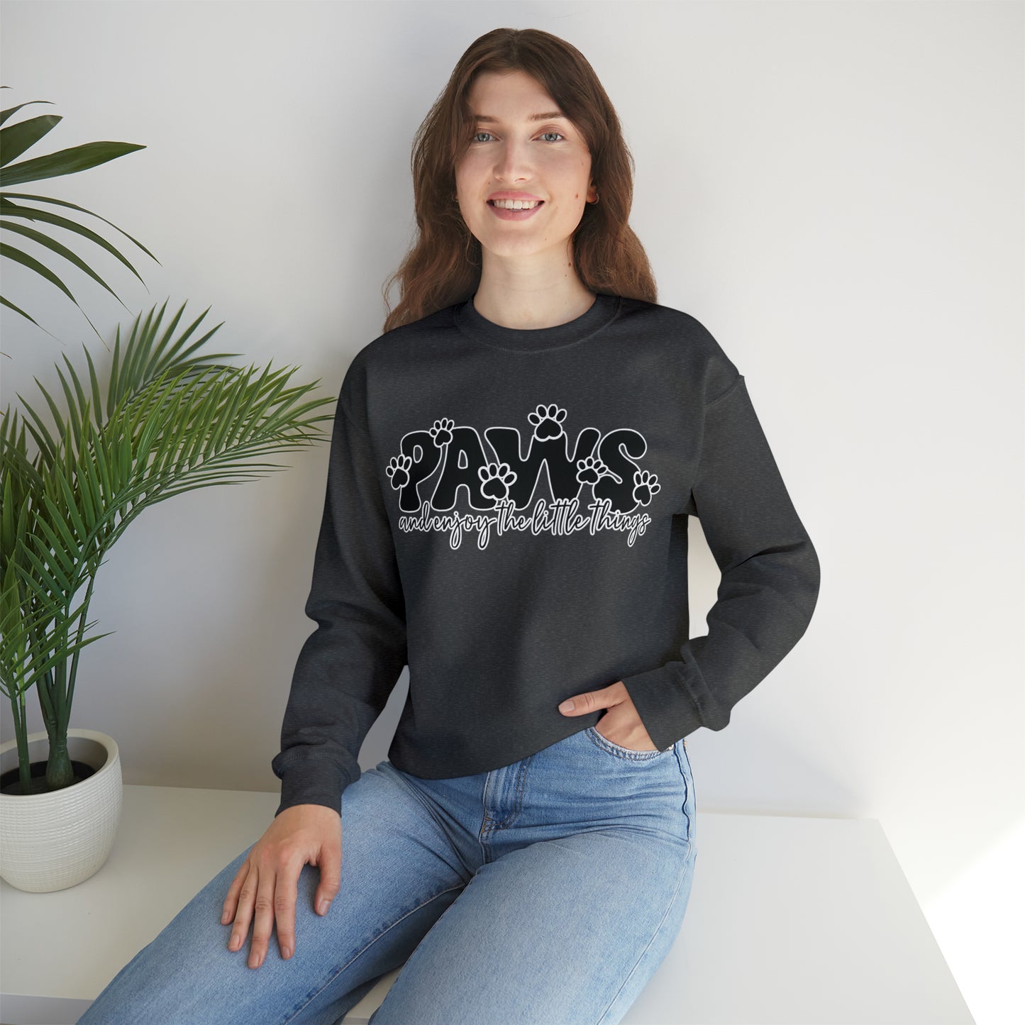 Paws & Enjoy the little things: Unisex Heavy Blend™ Crewneck Sweatshirt