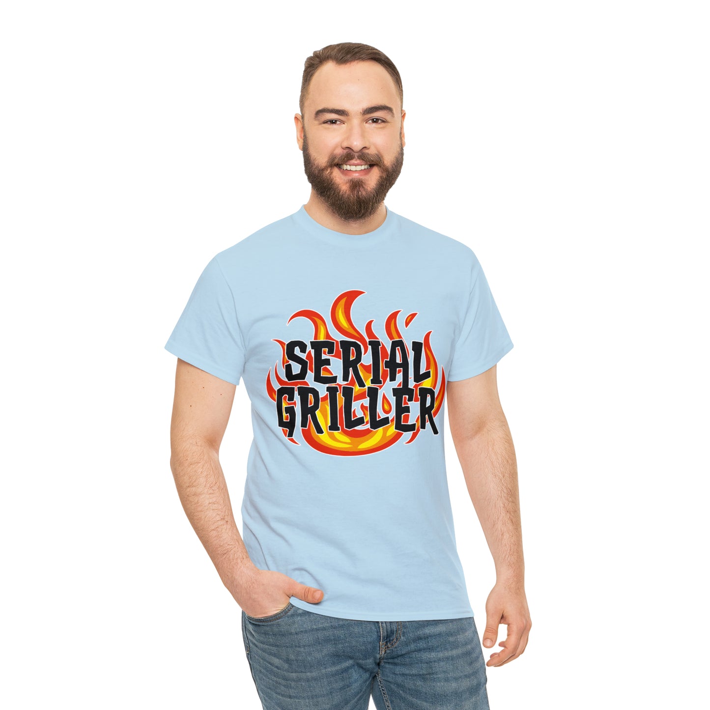 Serial Griller: Unisex Heavy Cotton Tee