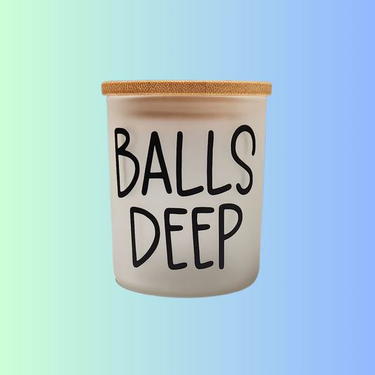 Frosted Bathroom Canister - Balls Deep Black