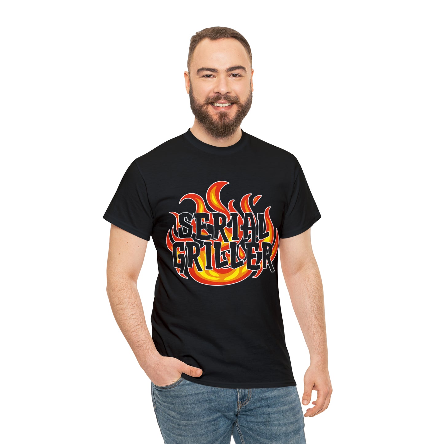 Serial Griller: Unisex Heavy Cotton Tee