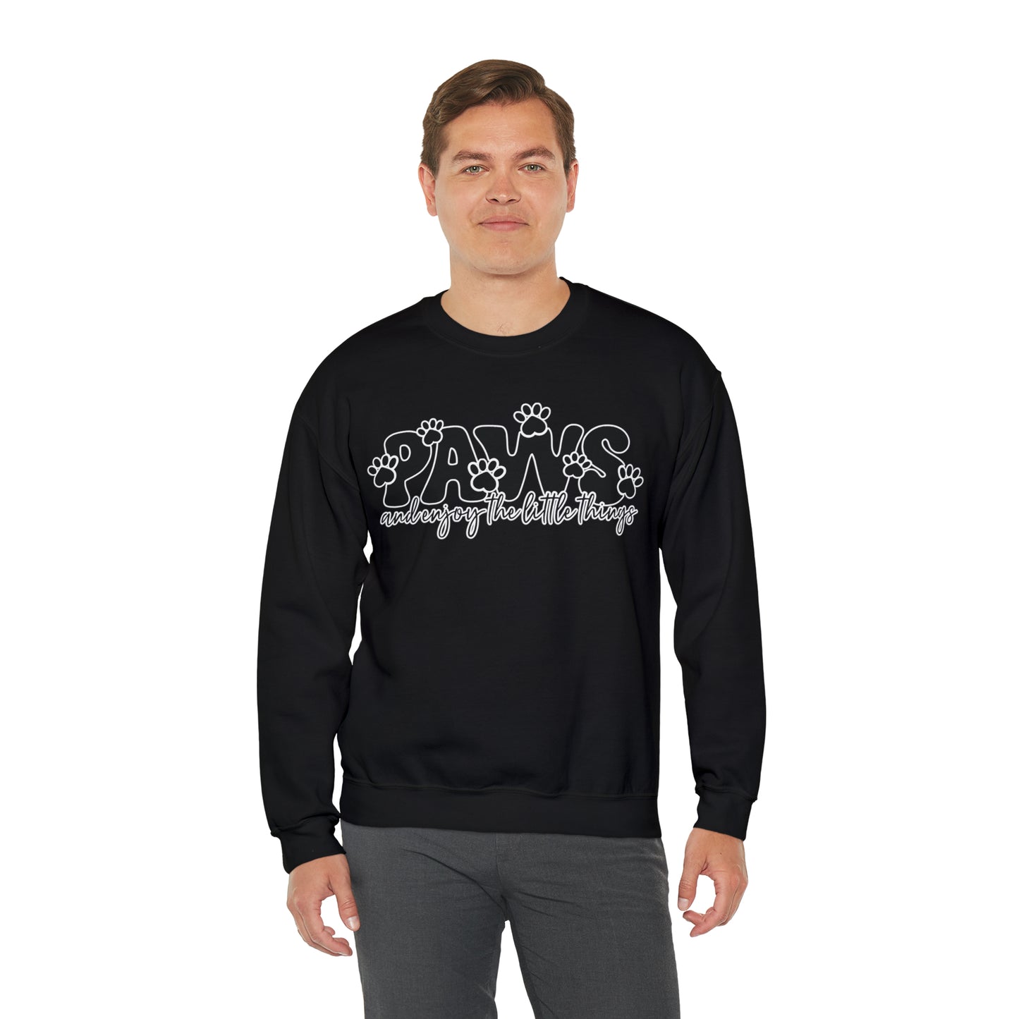 Paws & Enjoy the little things: Unisex Heavy Blend™ Crewneck Sweatshirt