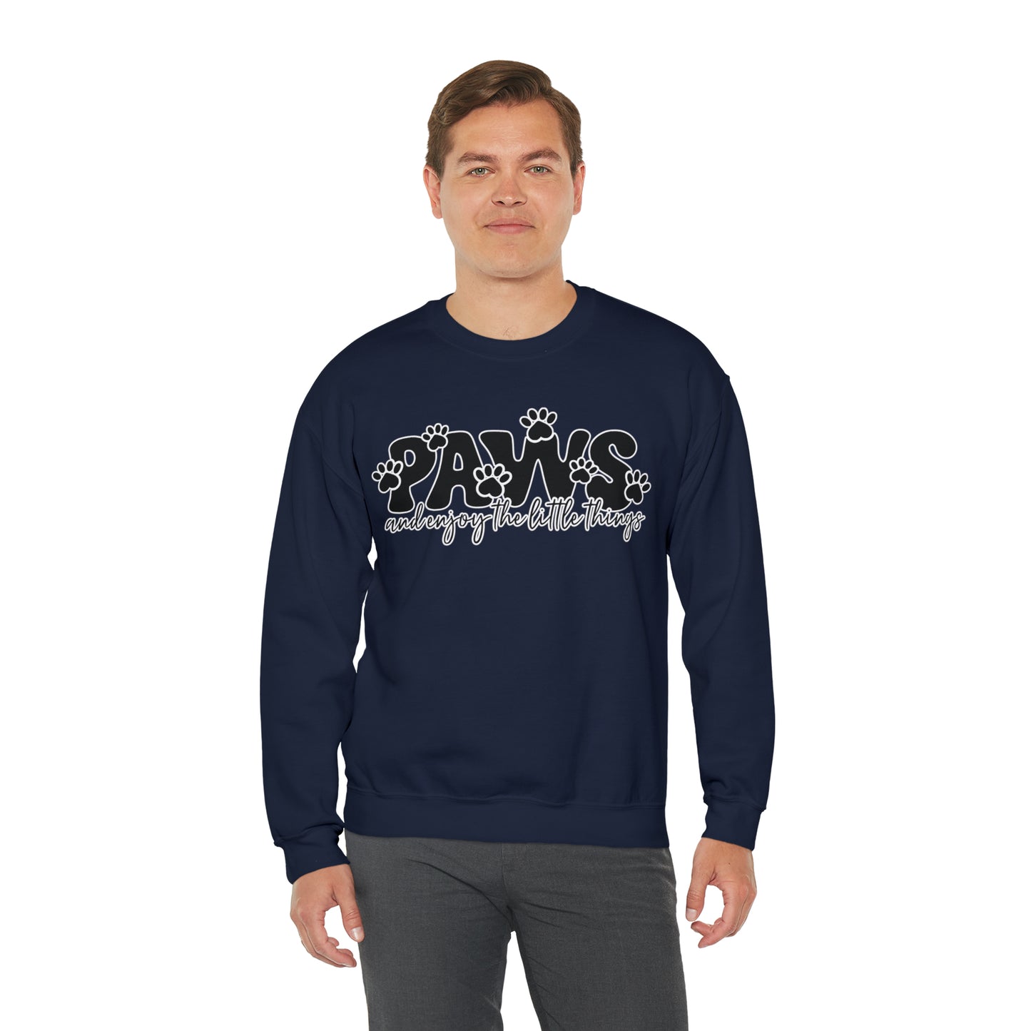 Paws & Enjoy the little things: Unisex Heavy Blend™ Crewneck Sweatshirt