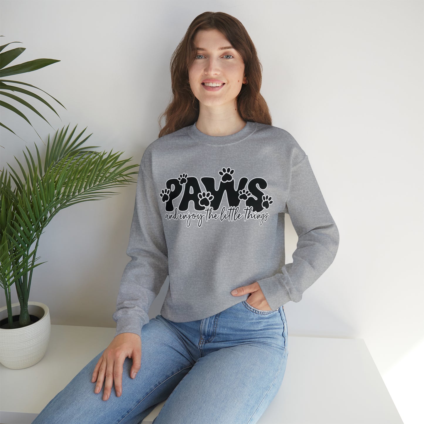 Paws & Enjoy the little things: Unisex Heavy Blend™ Crewneck Sweatshirt