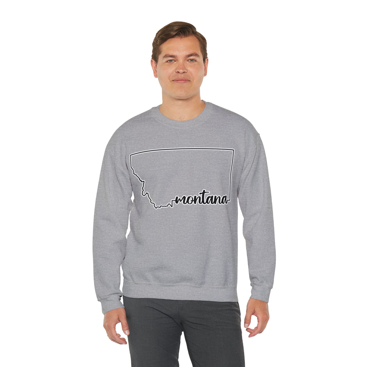 State Outline - Montana: Unisex Heavy Blend™ Crewneck Sweatshirt