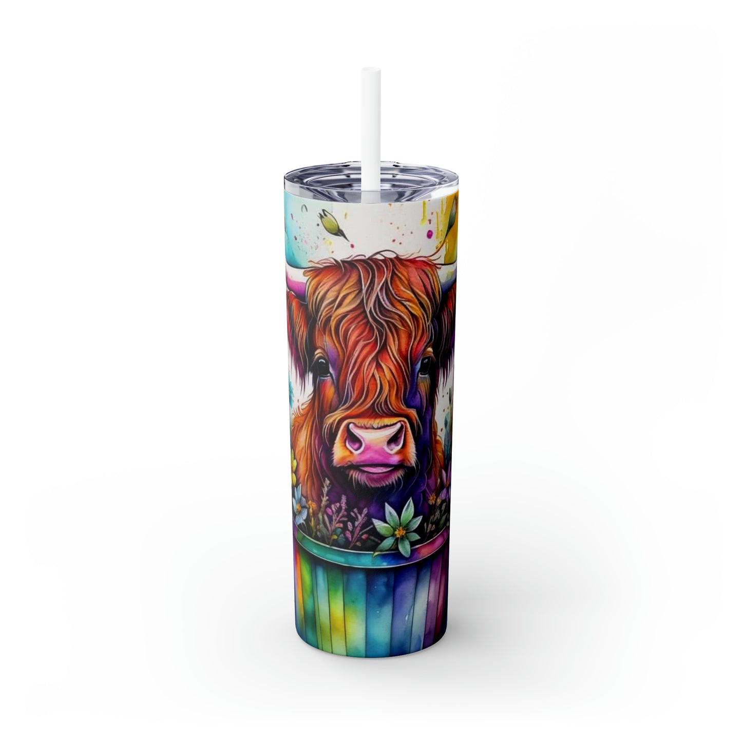 Rainbow Highland Cow - 20oz Tumbler