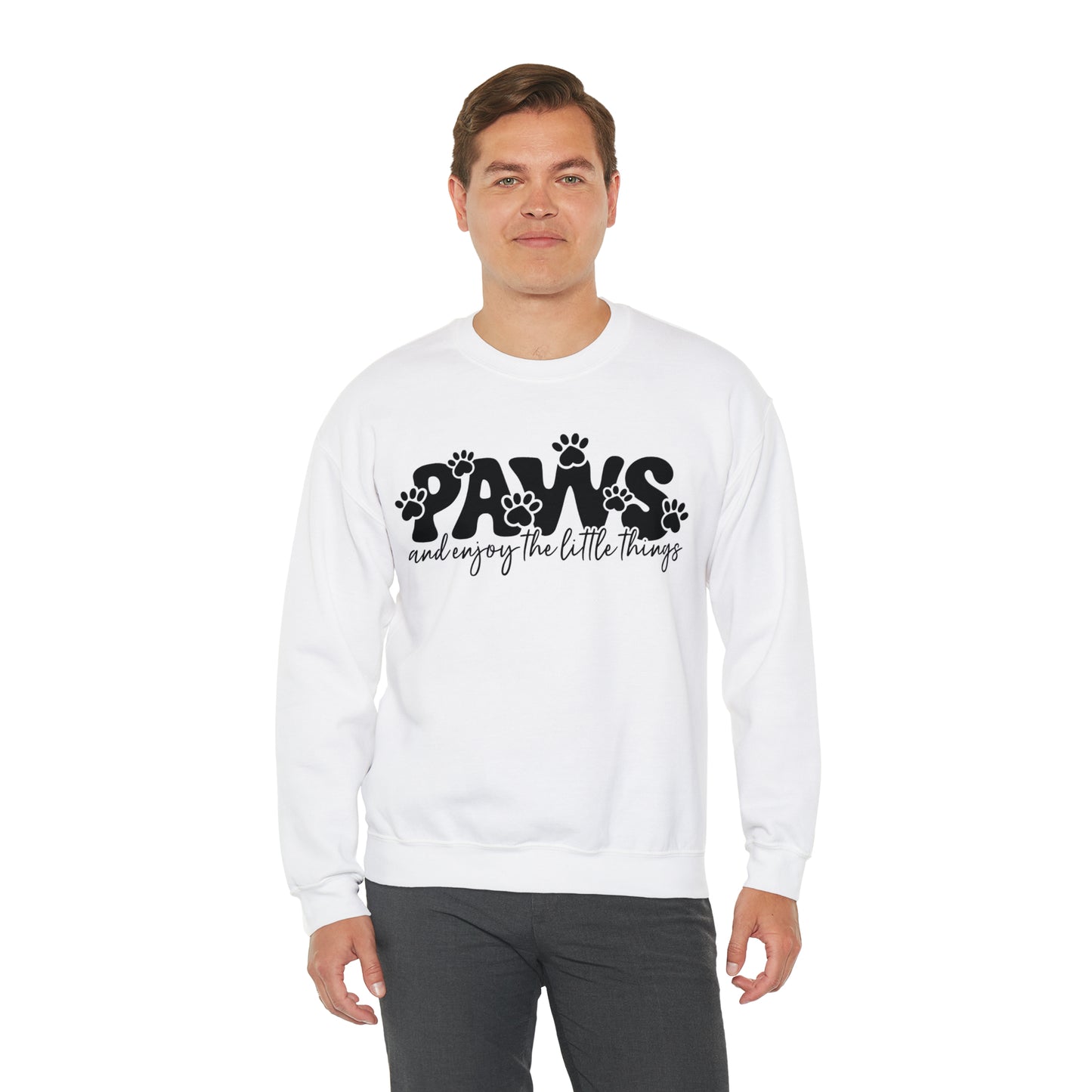 Paws & Enjoy the little things: Unisex Heavy Blend™ Crewneck Sweatshirt