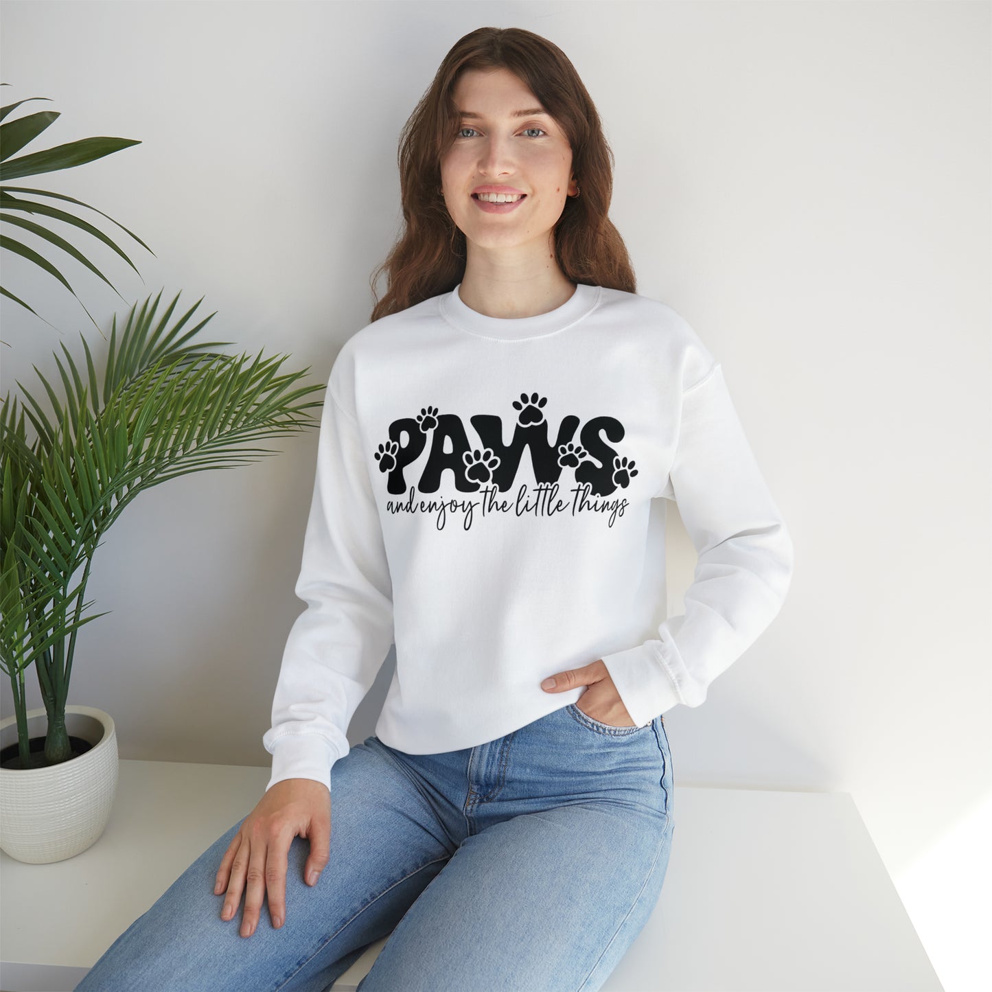 Paws & Enjoy the little things: Unisex Heavy Blend™ Crewneck Sweatshirt