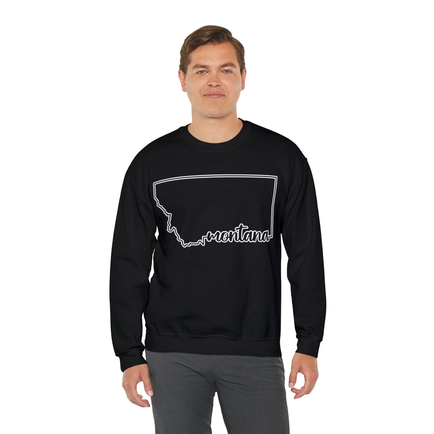 State Outline - Montana: Unisex Heavy Blend™ Crewneck Sweatshirt