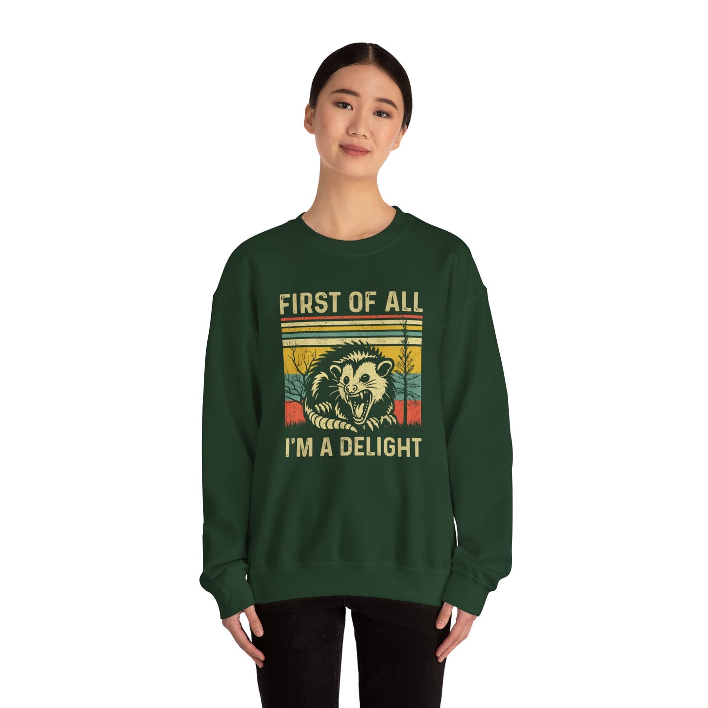 First of All I'm a Delight - Unisex Heavy Blend™ Crewneck Sweatshirt