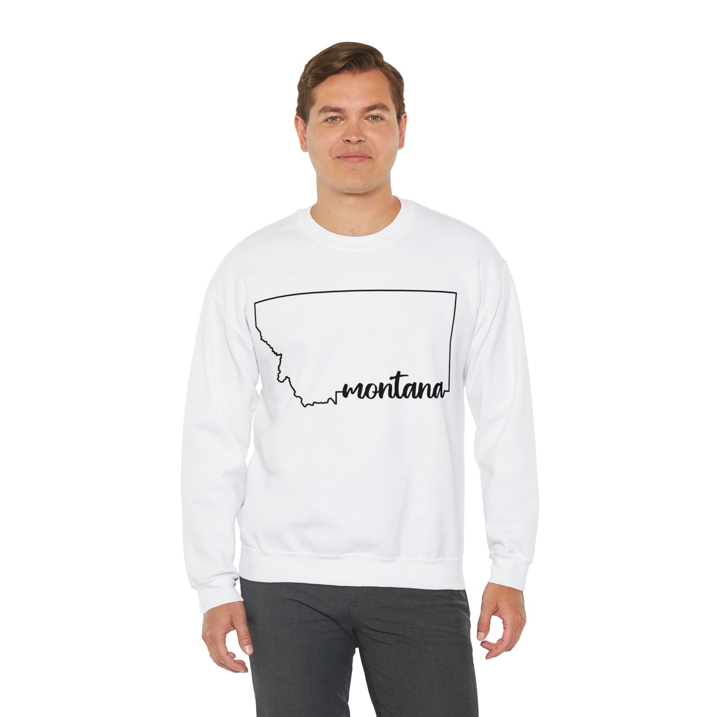 State Outline - Montana: Unisex Heavy Blend™ Crewneck Sweatshirt