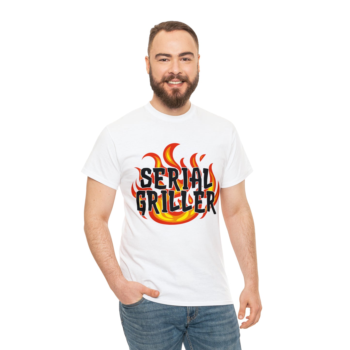 Serial Griller: Unisex Heavy Cotton Tee