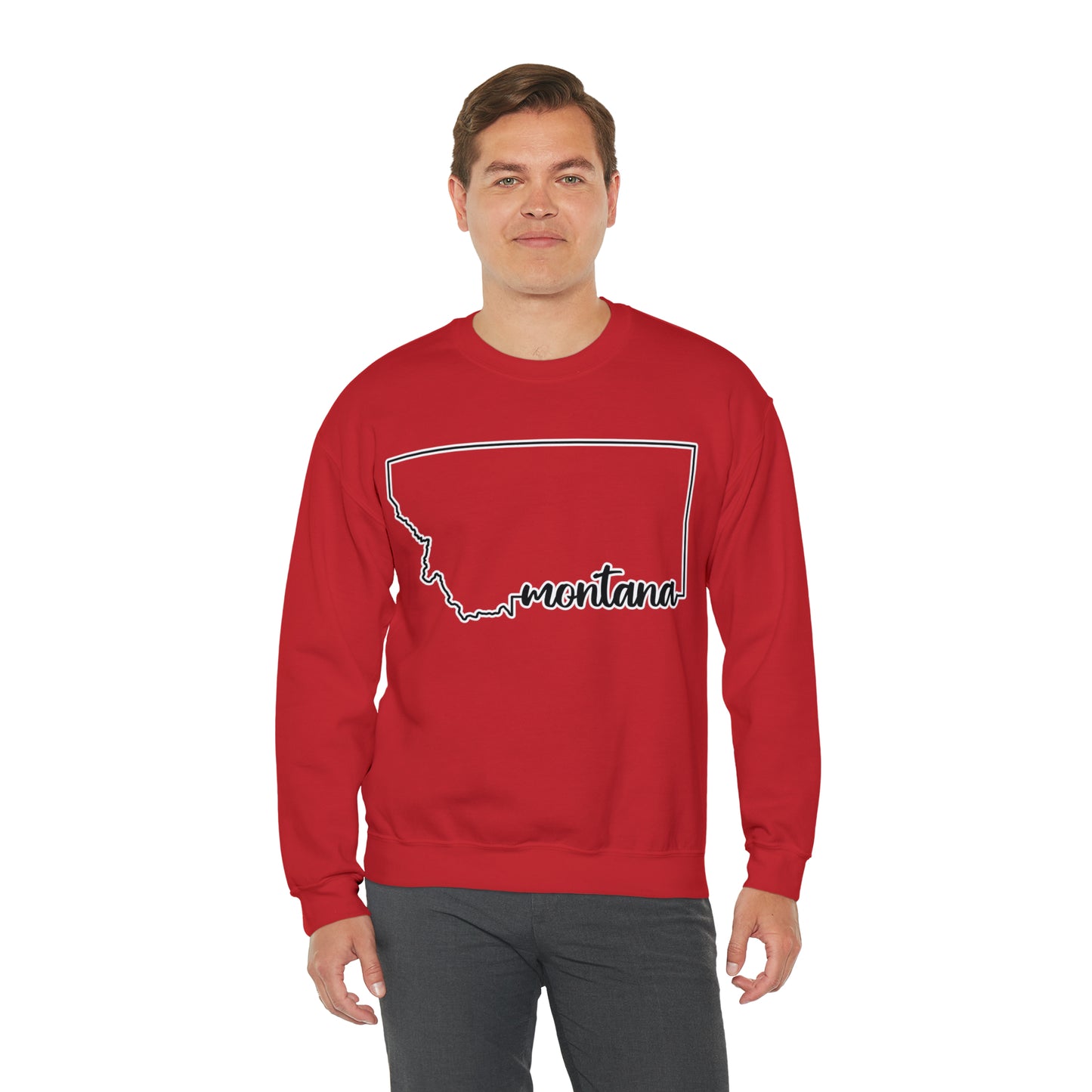 State Outline - Montana: Unisex Heavy Blend™ Crewneck Sweatshirt