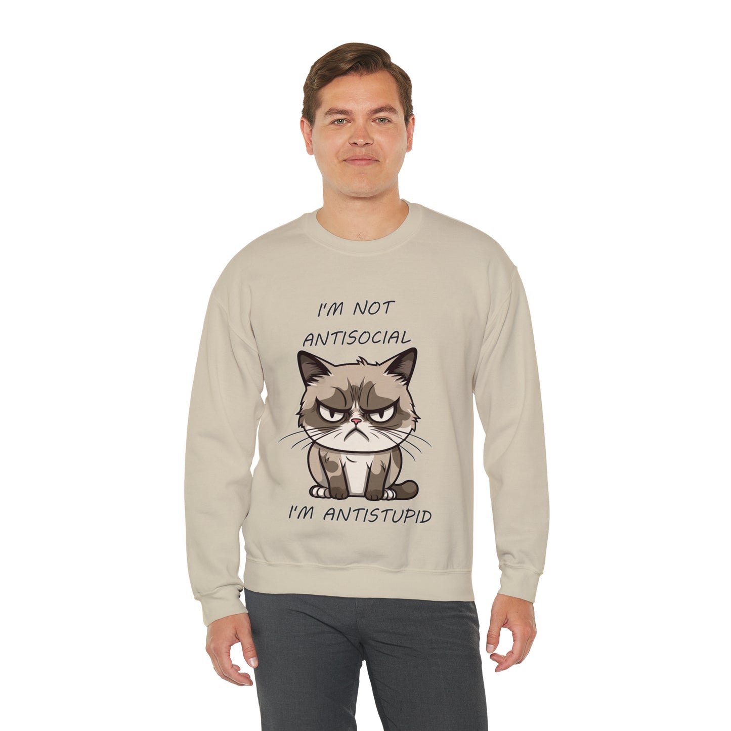 I'm Not AntiSocial, I'm AntiStupid: Unisex Heavy Blend™ Crewneck Sweatshirt