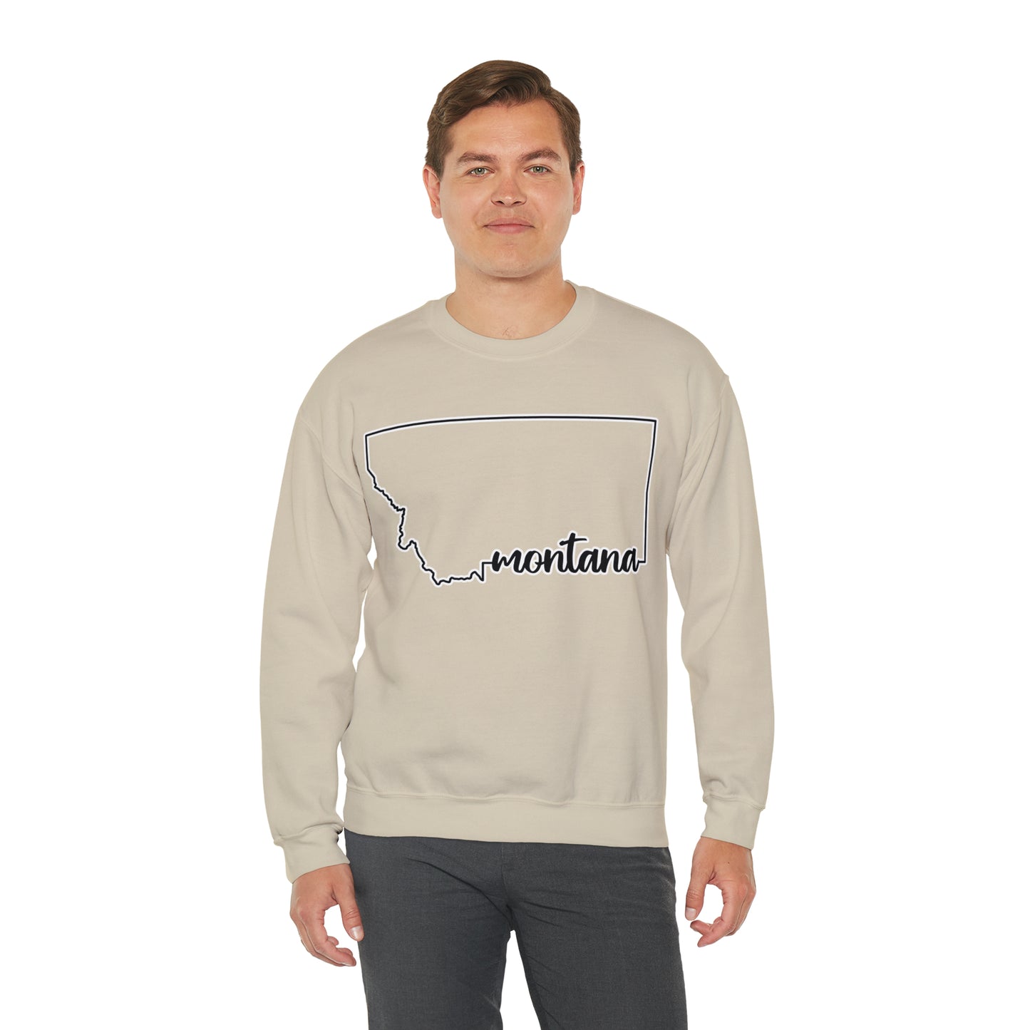 State Outline - Montana: Unisex Heavy Blend™ Crewneck Sweatshirt