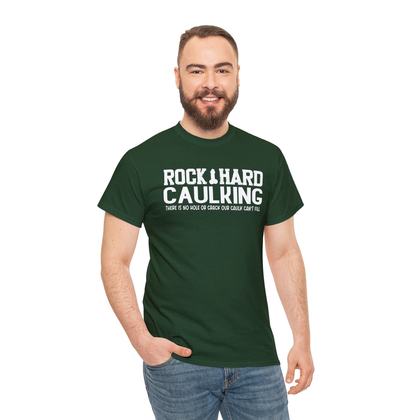 Rock Hard Caulking: Unisex Heavy Cotton Tee