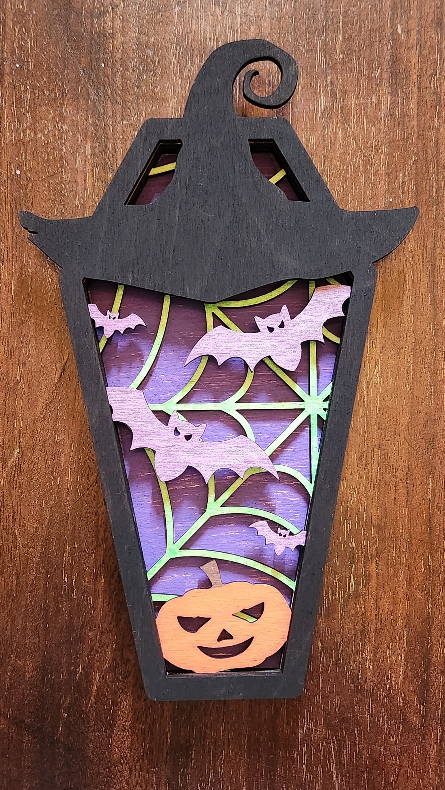 Layered Wood Halloween Coffin