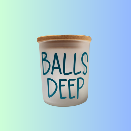 Frosted Bathroom Canister - Balls Deep Blue