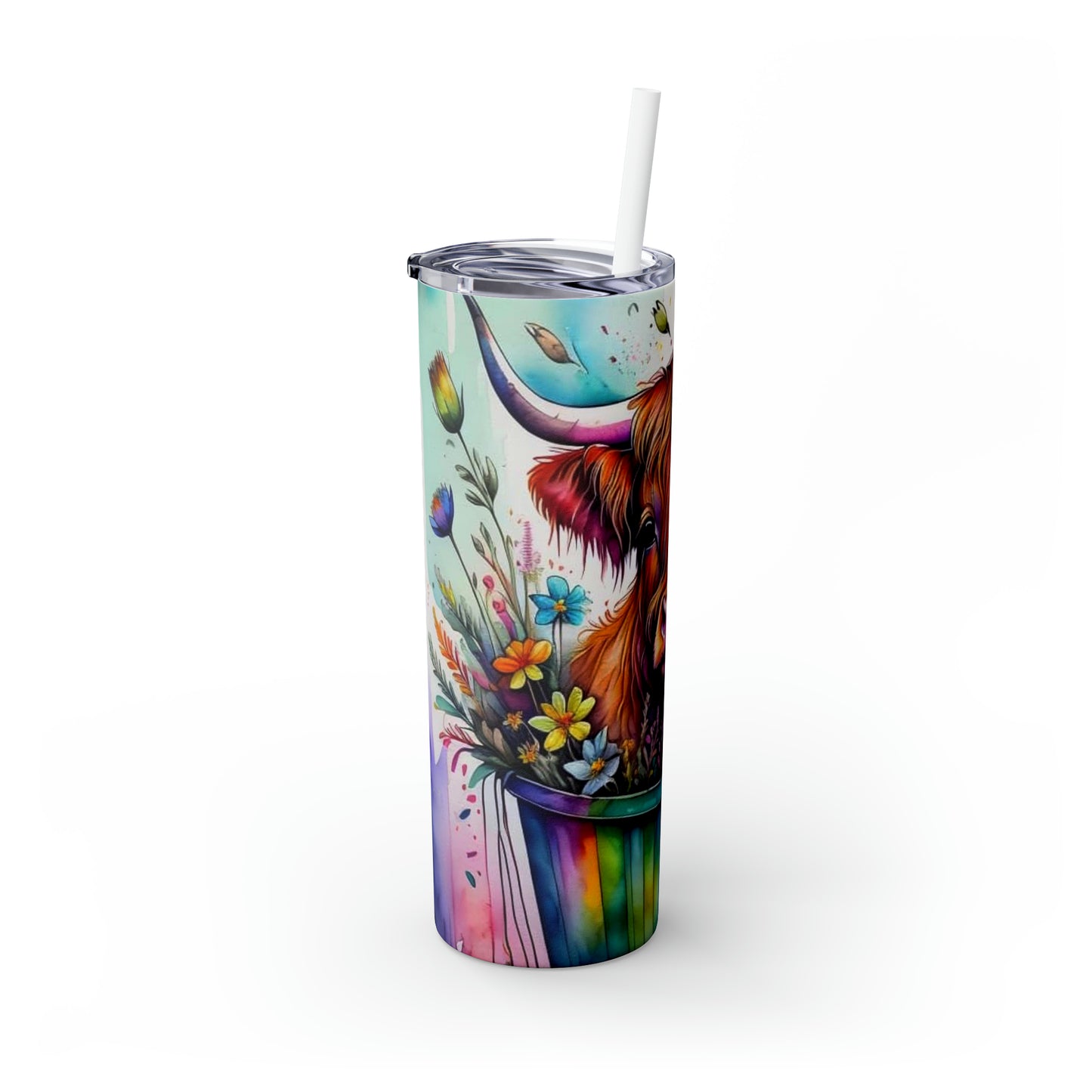 Rainbow Highland Cow - 20oz Tumbler