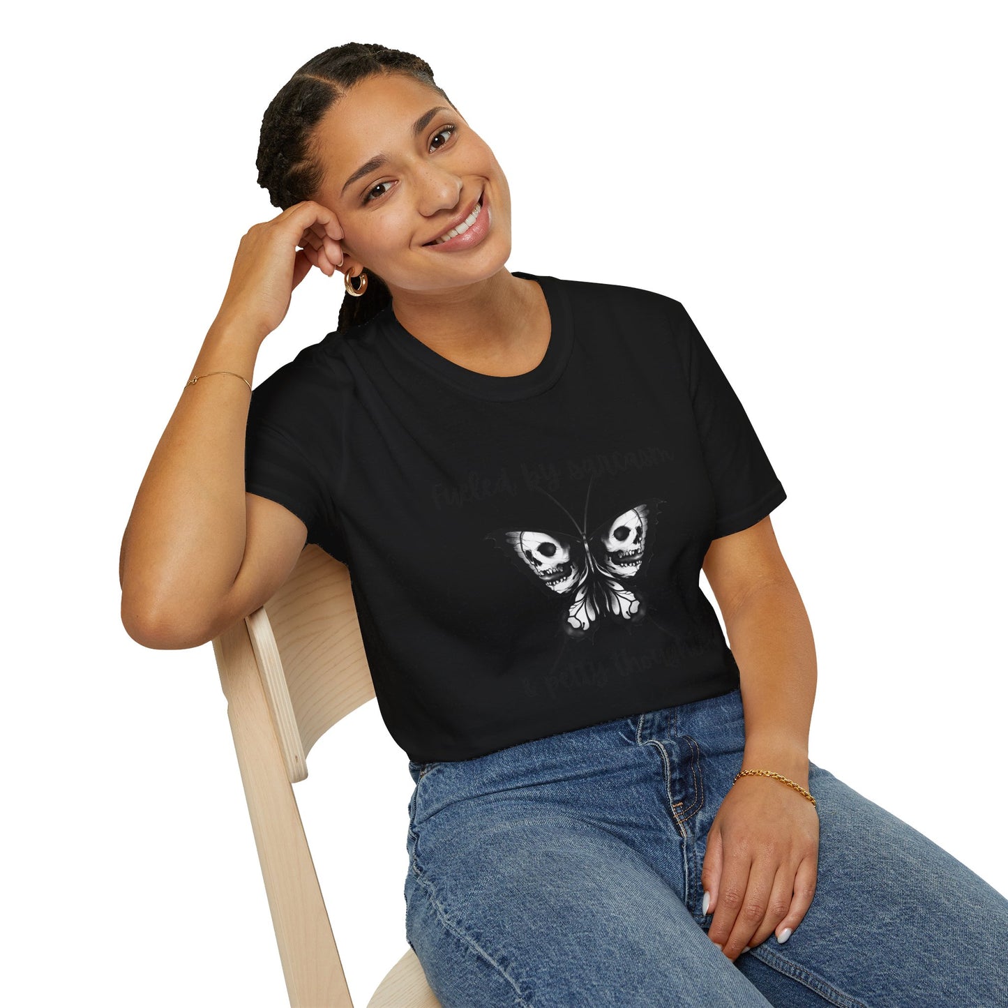 Fueled by Sarcasm & Petty Thoughts: Unisex Softstyle T-Shirt