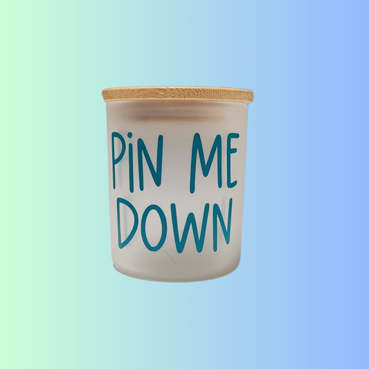 Frosted Bathroom Canister - Pin Me Down Blue