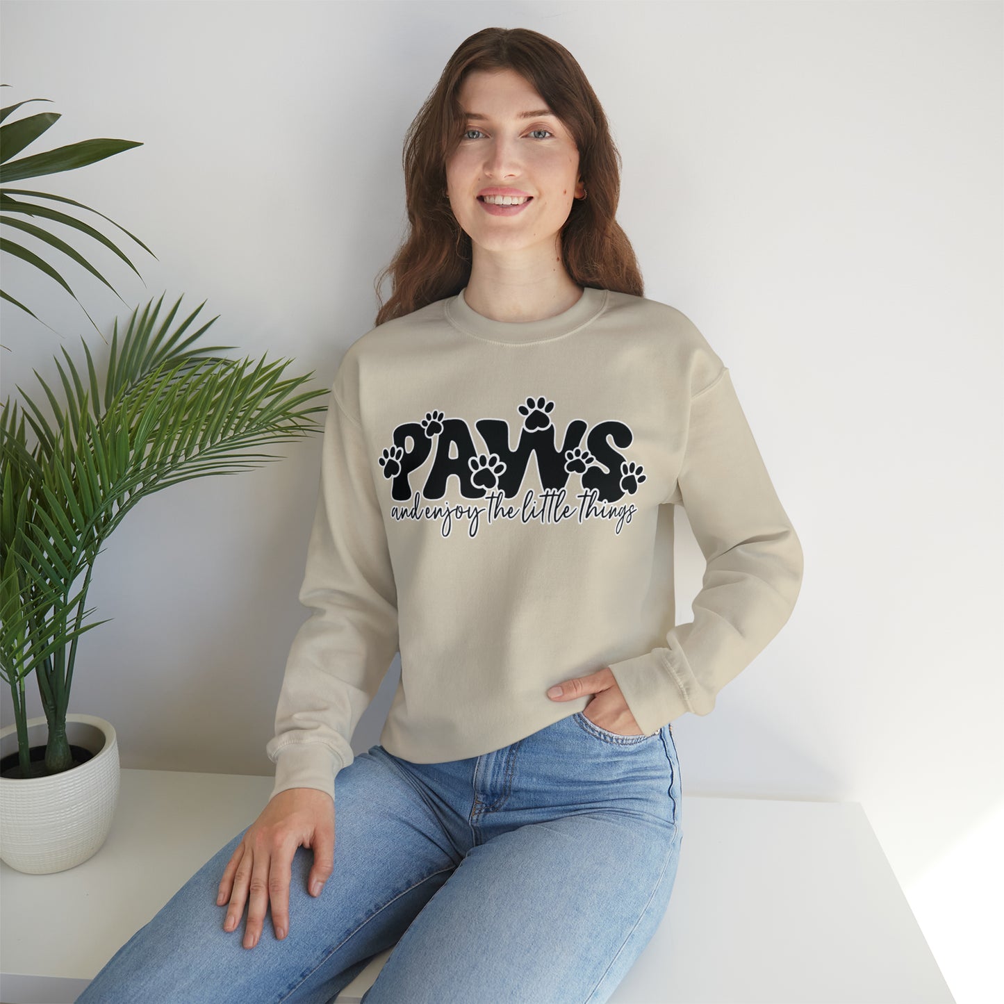 Paws & Enjoy the little things: Unisex Heavy Blend™ Crewneck Sweatshirt