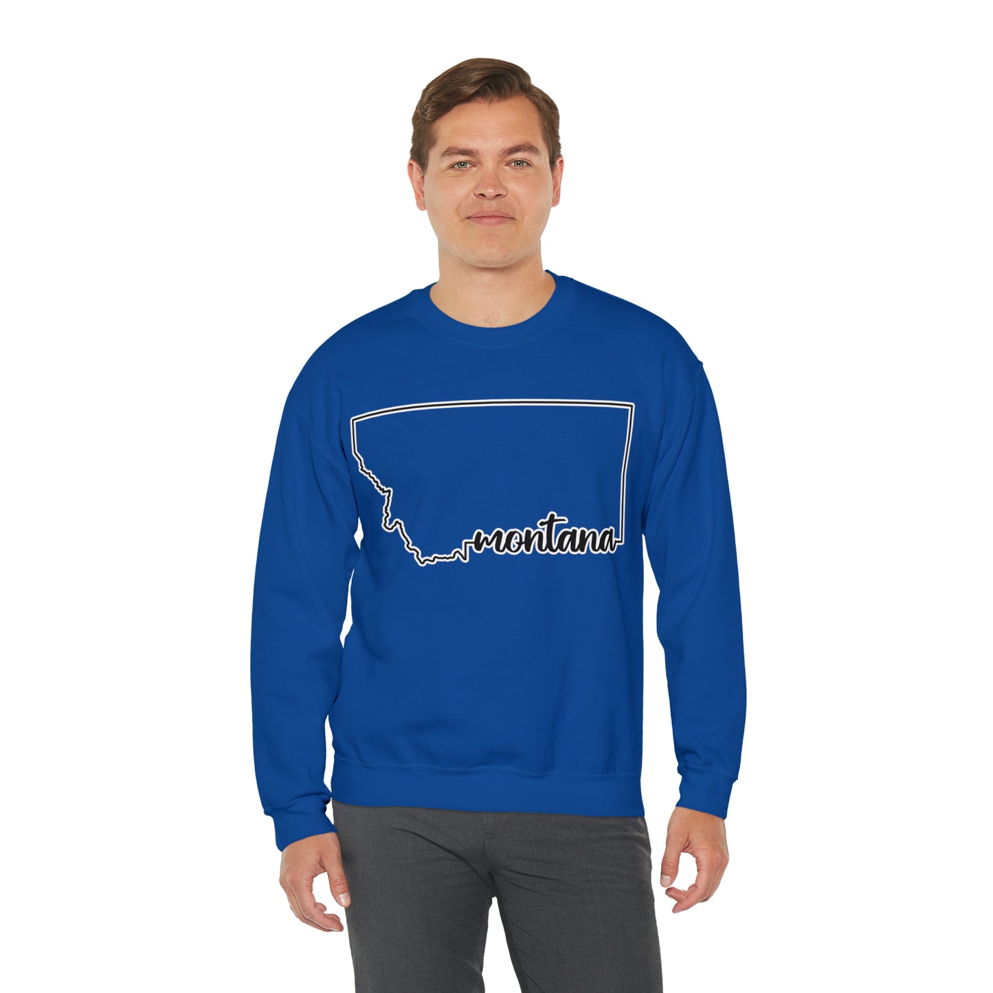 State Outline - Montana: Unisex Heavy Blend™ Crewneck Sweatshirt