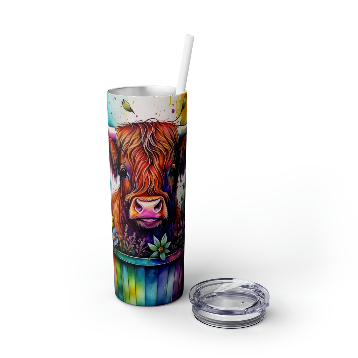 Rainbow Highland Cow - 20oz Tumbler