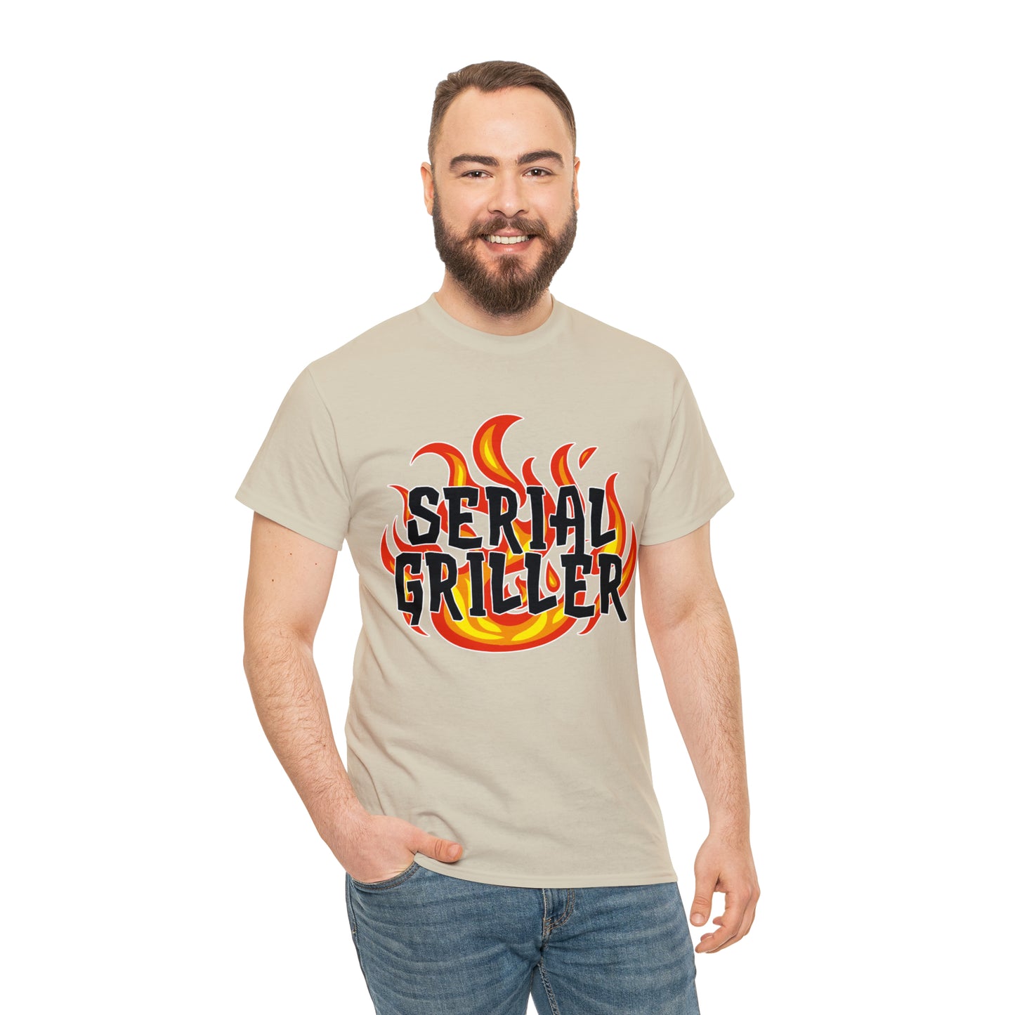 Serial Griller: Unisex Heavy Cotton Tee