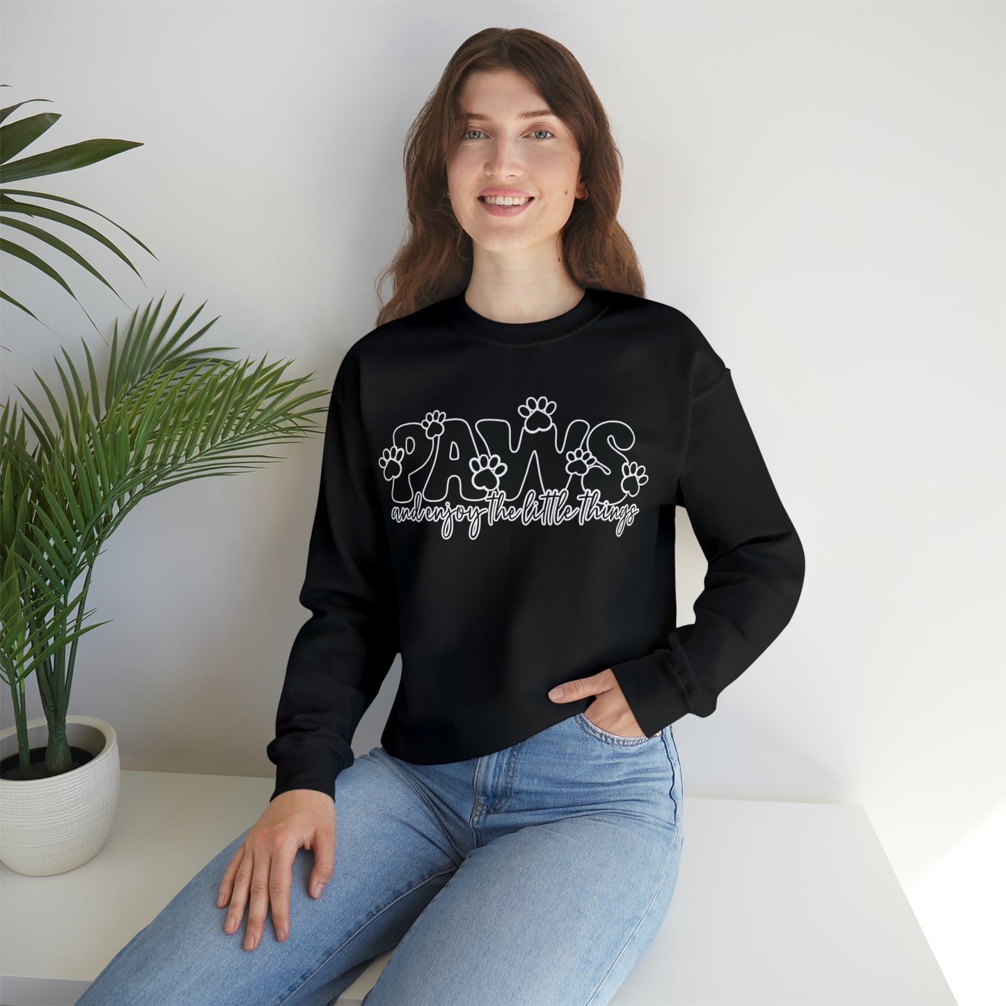 Paws & Enjoy the little things: Unisex Heavy Blend™ Crewneck Sweatshirt