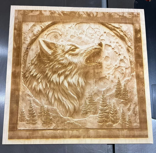 Laser Picture- Wolf Howling