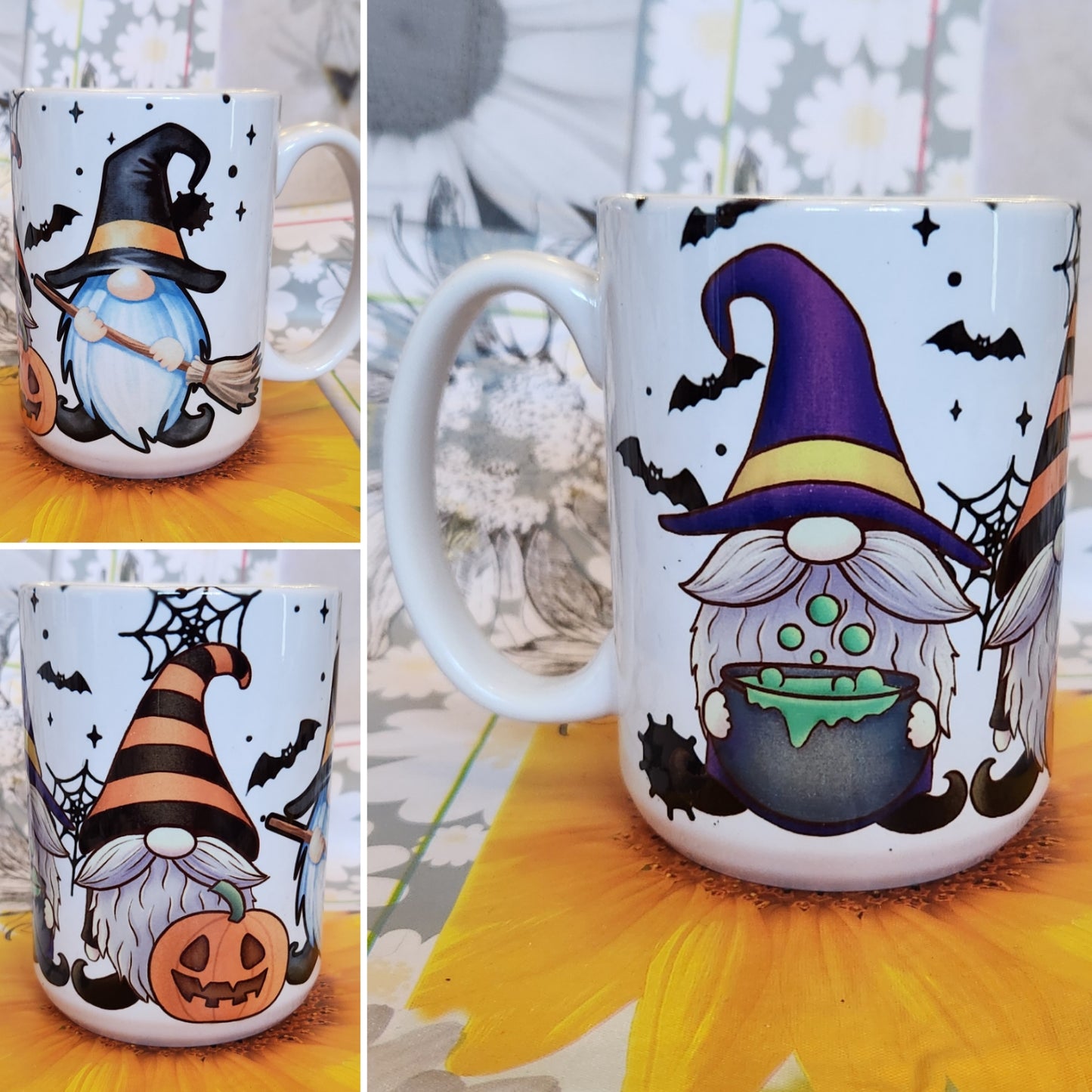 15oz Ceramic Coffee Cup - Halloween Gnomes